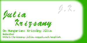 julia krizsany business card