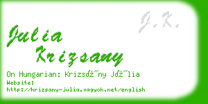 julia krizsany business card